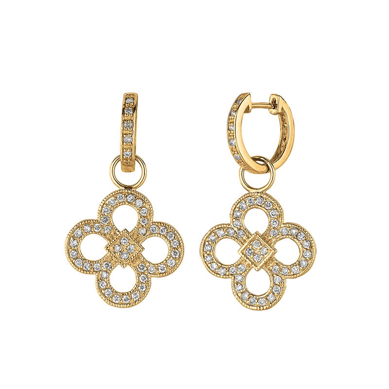 Buy 1.00 Carat Natural Diamond Clover Drop Earrings G SI 14K White