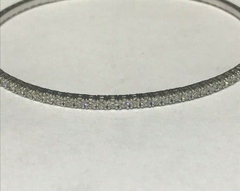 6'' 1.00 Carat Natural Diamond Flexible Bracelet Bangle G-H