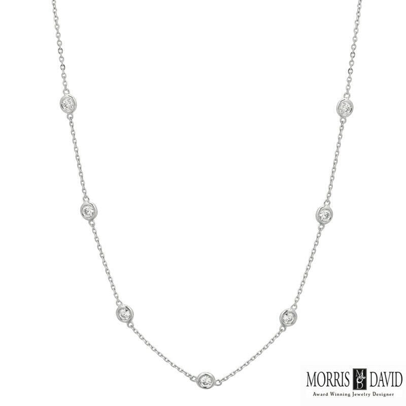 0.76CT Diamond by the Yard Necklace 14K 