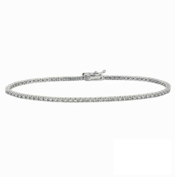 1.00 Carat Natural Diamond Tennis Bracelet G SI 14K White  1.00 Carat Natural Diamond Tennis Bracelet 14K White Gold G-H SI main image 2