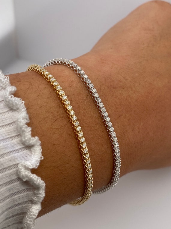 1.00 Carat Natural Diamond Tennis Bracelet G SI 14K White  1.00 Carat Natural Diamond Tennis Bracelet 14K White Gold G-H SI display picture 1