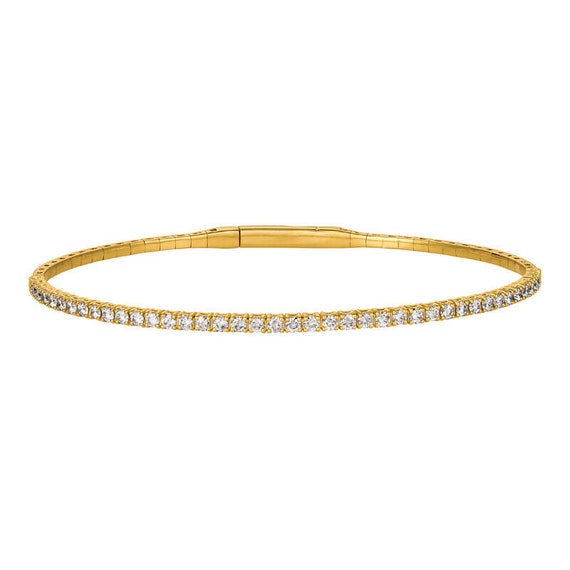 Spiral Flexible Graduated Diamond Bangle Bracelet (3.50 ct.) in 14K Gold |  Capucelli
