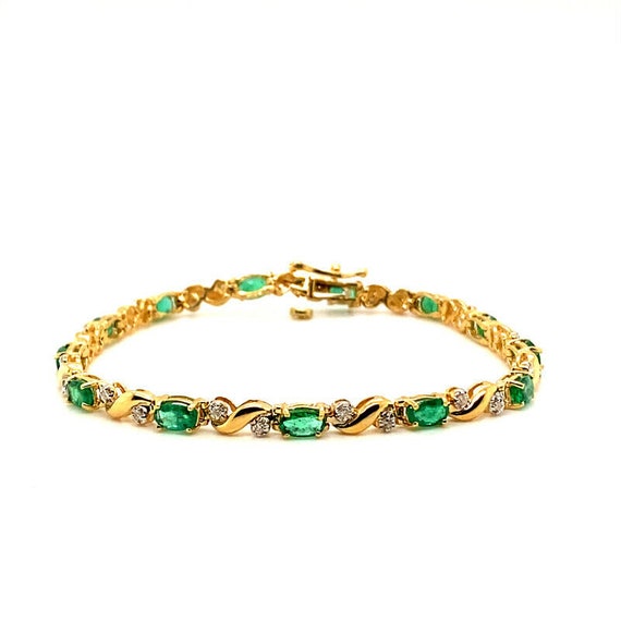 Emerald bracelet cheap yellow gold