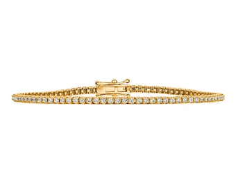 1.00 Carat Natural Diamond Tennis Bracelet G SI 14K Yellow Gold 7&#39;&#39;