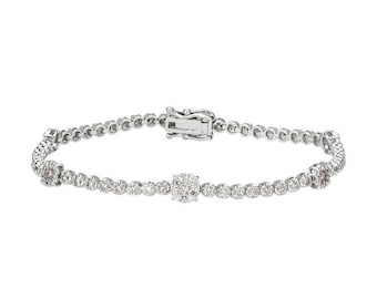 4.00 Carat Natural Diamond Tennis Bracelet G SI 14K White Gold - Etsy