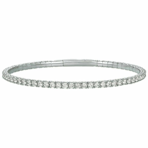 14K Flexible Diamond Bangle Bracelet 19/100CTW – The Diamond Bar STL