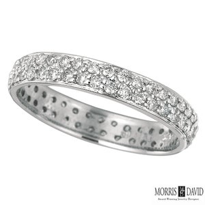 0.75 Ct Natürlicher Diamant Eternity Ring Band G SI in 14K Weißgold gefasst