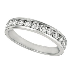 1.00 Carat Natural Diamond Eternity Ring Band Channel set 14K White Gold