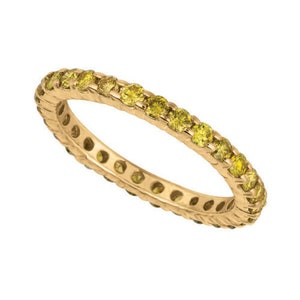 1.10 Carat Yellow Diamond Eternity Ring Band 14K Yellow Gold