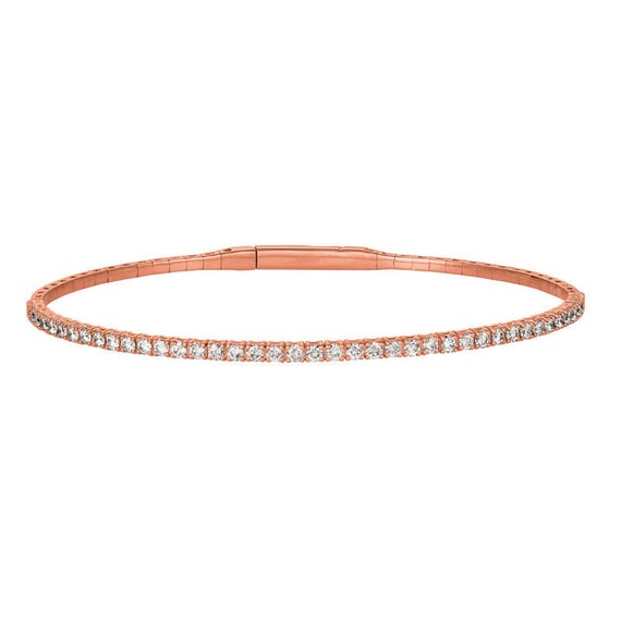LADIES FULL FLEXIBLE BANGLE 2.00CT ROUND DIAMOND 14K ROSE GOLD LADIES FULL FLEXIBLE BANGLE 2.00CT ROUND DIAMOND 14K ROSE GOLD