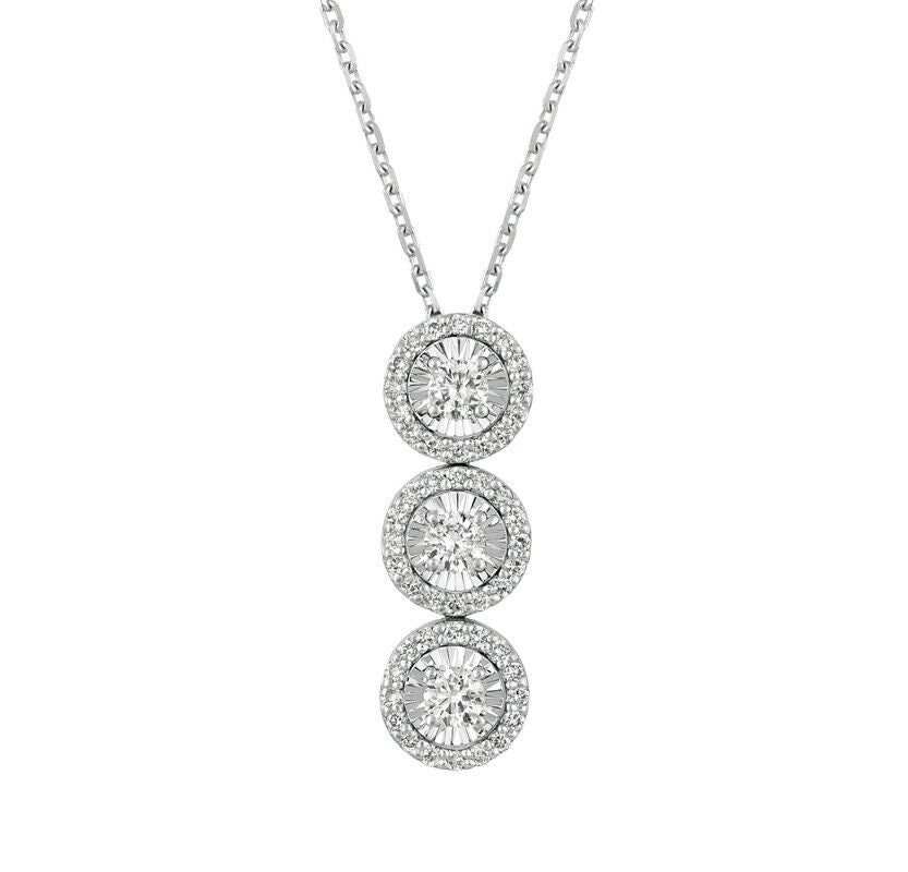 0.80 カラット 天然ダイヤモンド ペンダント ネックレス 14K