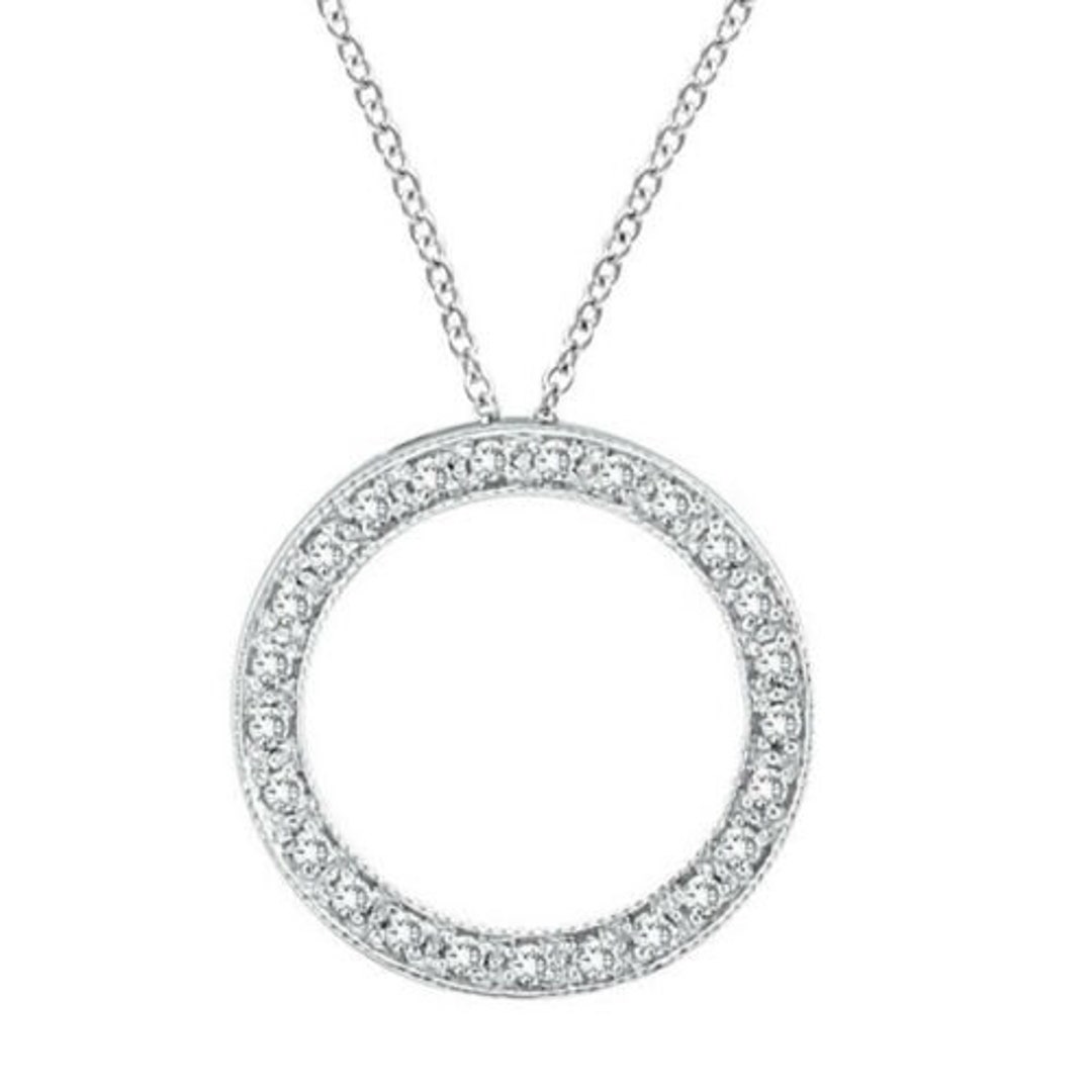 ⭐*⭐様 900 天然ダイヤモンド0.25ctネックレス 0.25カラット天然ダイヤモンドサークルペンダントネックレス14K