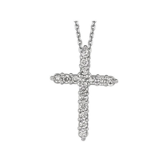 LADIES CROSS PENDANT WITH CHAIN 1.00CT ROUND DIAMOND 14K YELLOW GOLD (SI QUALITY) LADIES CROSS PENDANT WITH CHAIN 1.00CT ROUND DIAMOND 14K YELLOW GOLD (SI QUALITY)