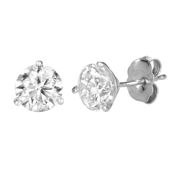 Divour 0.33ct Natural Diamond Stud Earrings – F/SI, Round, 9ct White Gold, UK Made