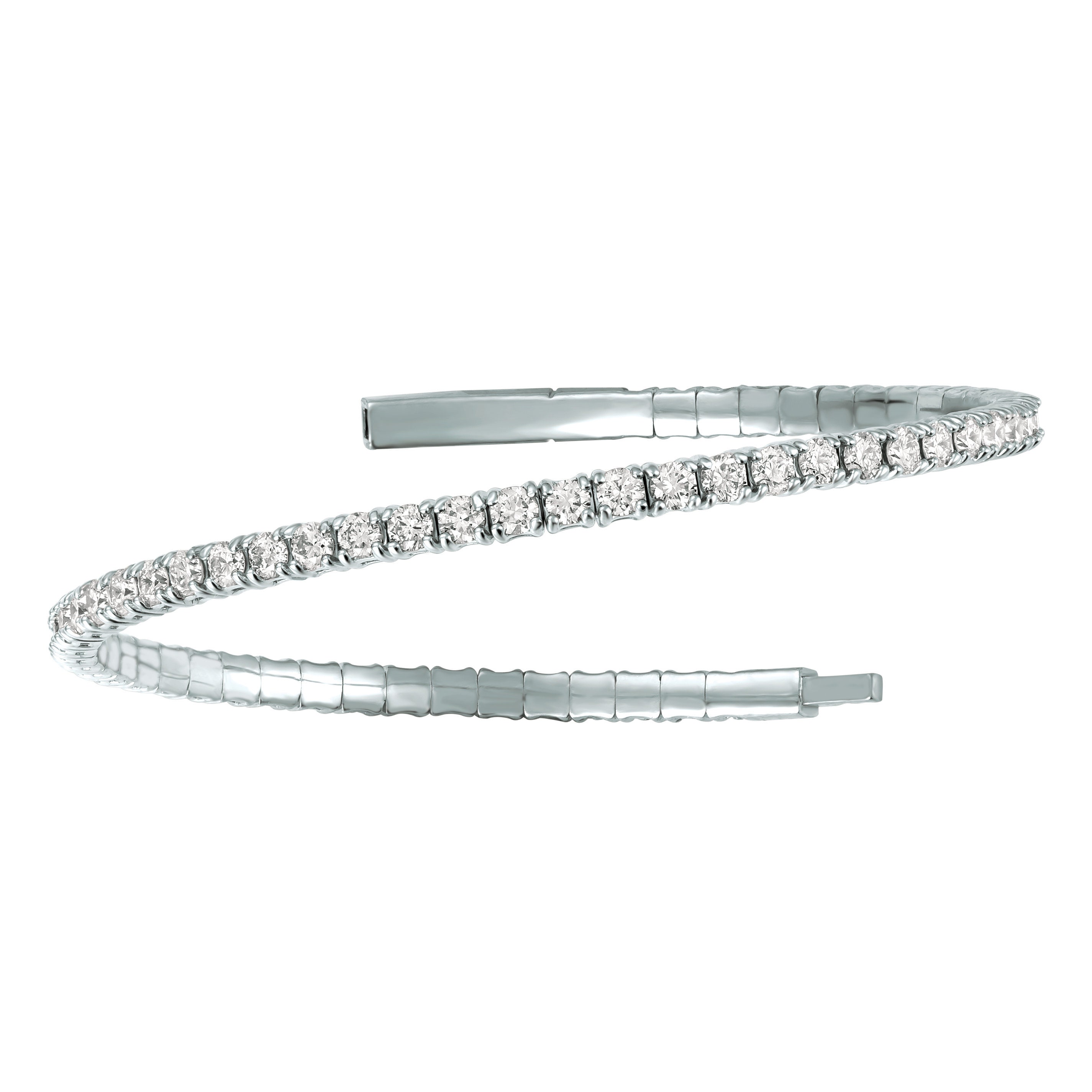 Diamond Flexible Bangle Bracelet 001-170-00451 14KW | Goldstein's Jewelers  | Mobile, AL