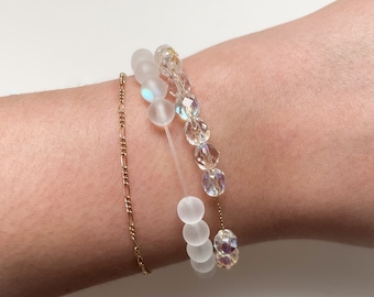 Pulsera antiestrés chapada en oro de 14k: Joyería ajustable para la ansiedad
