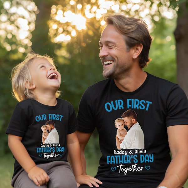 Personalized Father's Day Shirt, Our First Father's Day Onesie PNG, Digital