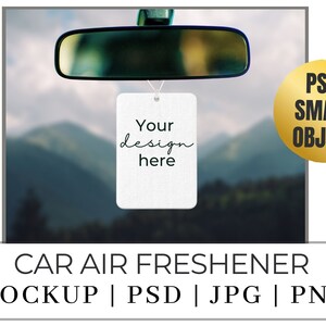 Download Square Car Air Freshener Mock Up Hanging Car Air Freshener Etsy