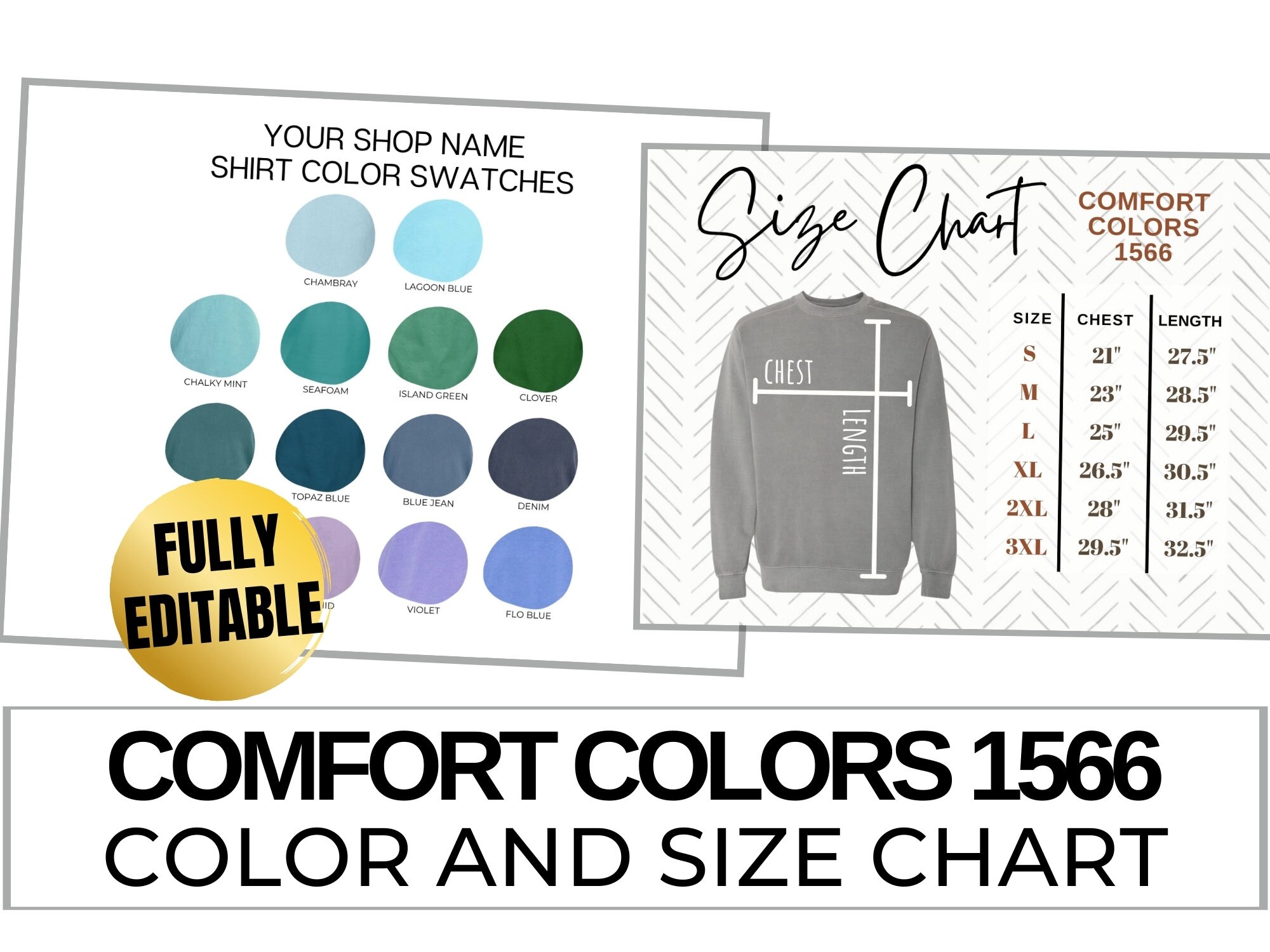 comfort colors quarter zip sizing