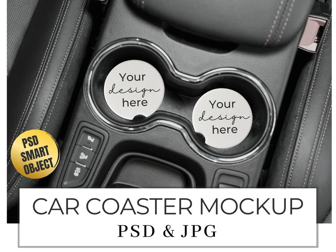 Download Blank Car Coaster Mockup In a Car White Coaster Stock Photo | Etsy