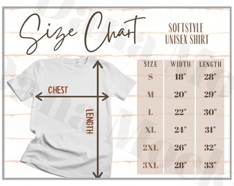 unisex shirt size chart