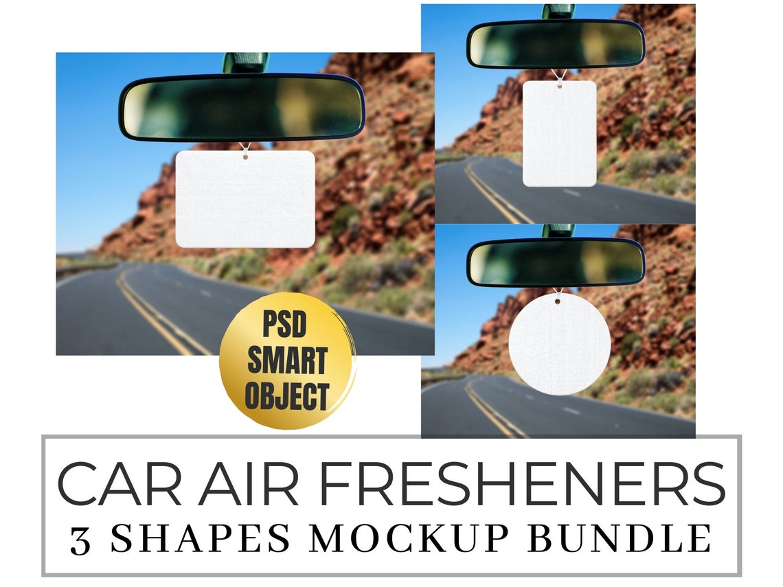 Download Car Air Freshener Mockup Dye Sublimation Square Rectangle ...