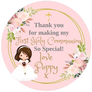 48 Personalisierte Aufkleber für 1ST COMMUNION Party Bags, Favor Boxes usw. Selbstklebend 40 mm