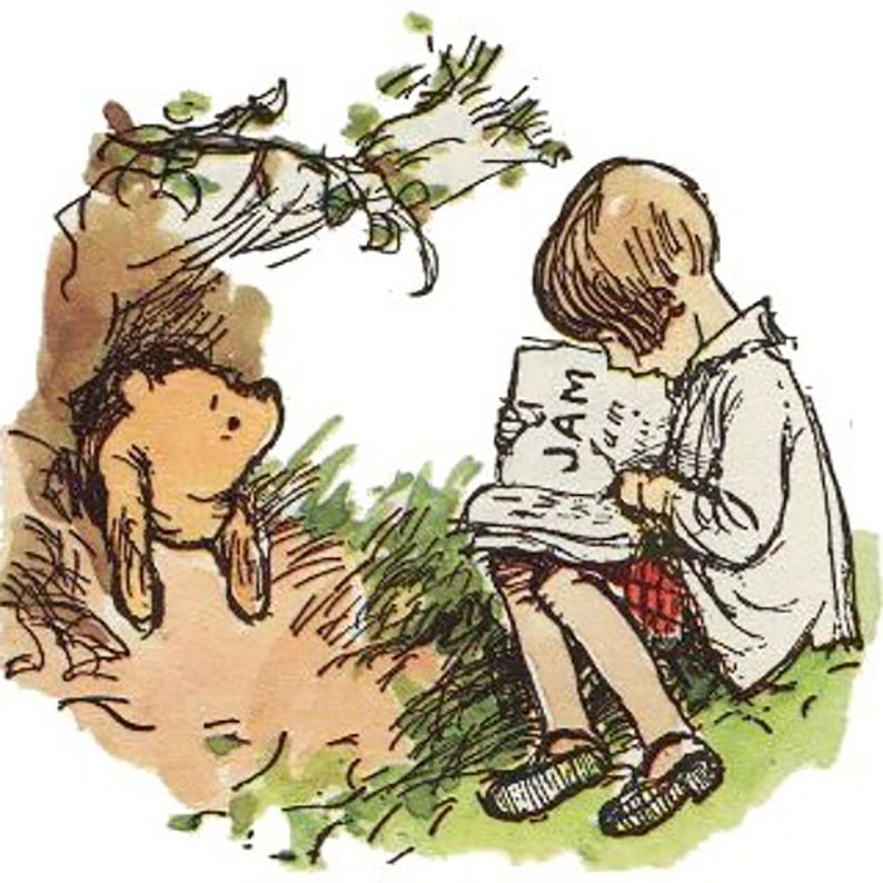 Lovely classic Winnie the Pooh vinyl decal sticker. Digitally Etsy