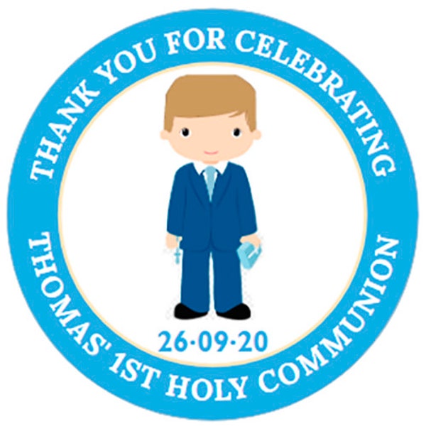 48 Personalised Stickers for 1ST COMMUNION  Party Bags, Favour Boxes etc Self Adhesive 40mm