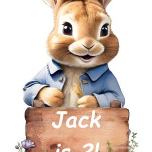 Un gran recorte de cartón personalizado de alta definición inspirado en Peter Rabbit. 9,5 pulgadas de alto (24 cm)