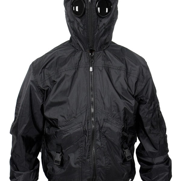 Blouson aviateur noir imperméable Hunter EXO pour hommes, grandes tailles, poches aviateur imperméables à capuche, lunettes de protection amovibles, manteau Streetwear