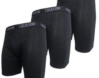 Men's Location Black Boxers 3 Pack Sports Longer Leg Underwear Shorts Sports Breathable Anti-chafing Breathable Wicking Holds In technology