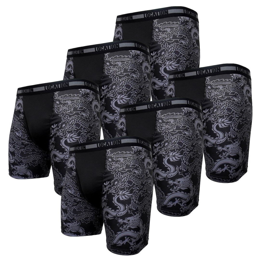 Dragon Boxer Briefs 6-pack: Soft Stretch, Longer Leg, Prevents Chafing ...