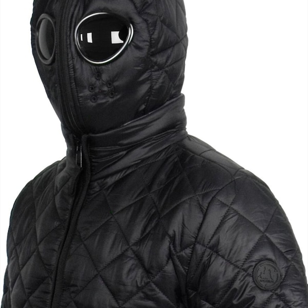 Mens Quilted Jacket Transform /Hooded Warm Winter Removeable Goggle/ Coat by Location/ Detachable Hood / 2in1 Lightweight