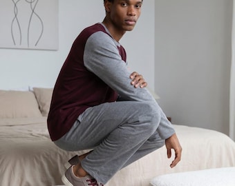 Men's Cotton Pajama Set: Royale Loungewear with Pockets Size UK L Pyjama Breathable Men