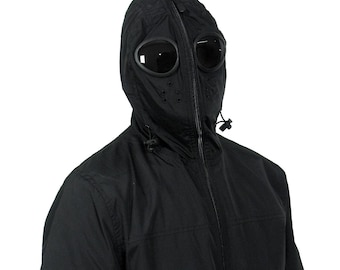 Mens Goggle Hooded Jacket: Killjoy Windproof Bomber Coat