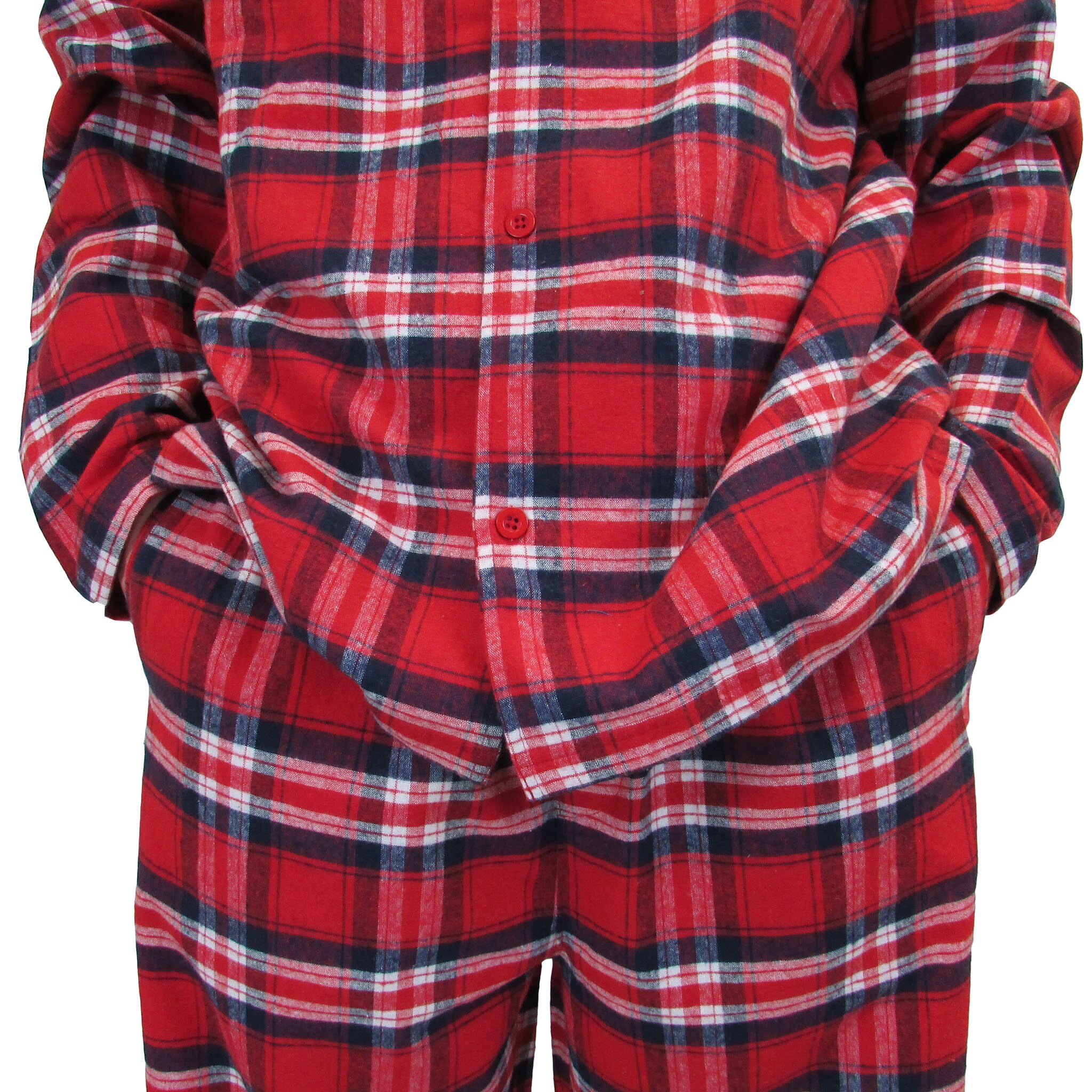 Red Tartan Mens Cotton Flannel Brush PJ Pyjama Set PJ s Pyjamas PJ Sizes S 4XL Newmont