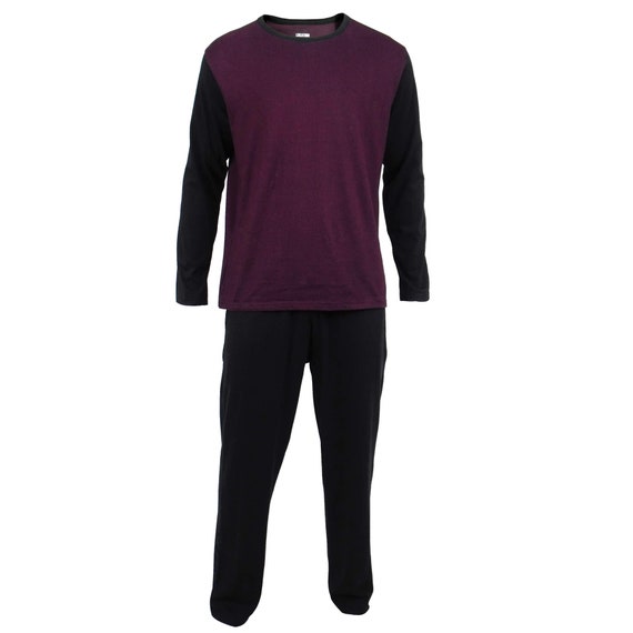 Mens Royale Black burgundy Pyjamas Cotton Loungewear Etsy