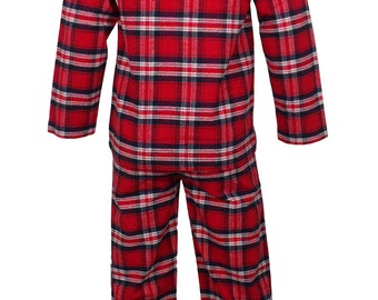 Mens red tartan pyjama set sale