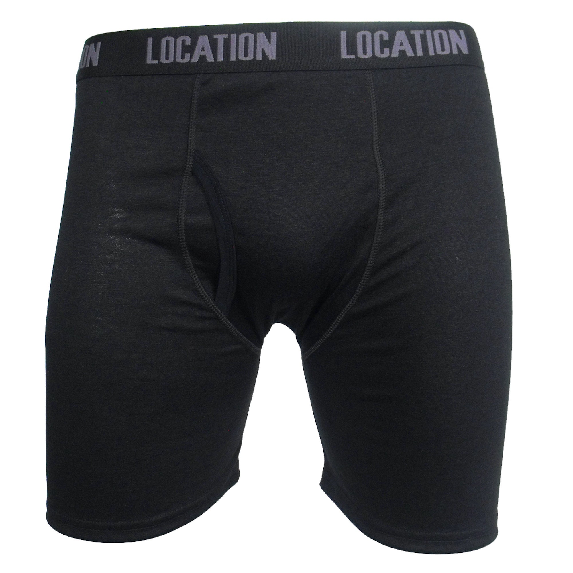 Men's Location Black Boxers 3 Pack Sports Longer Leg Underwear Shorts