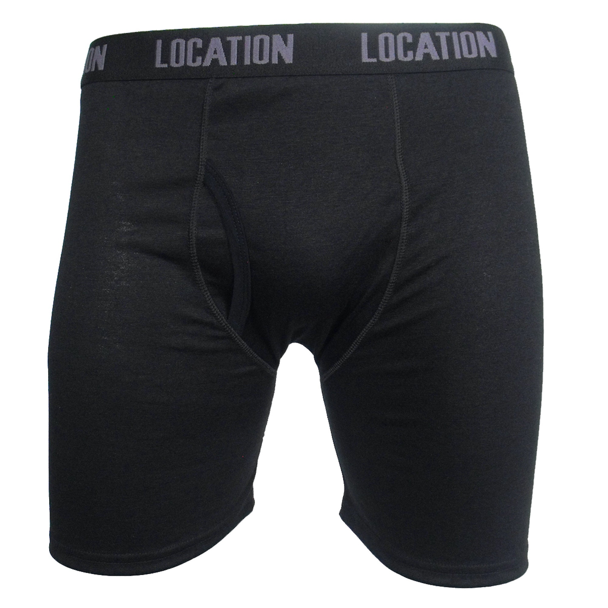 Men's Location Black Boxers 3 Pack Sports Longer Leg Underwear Shorts ...