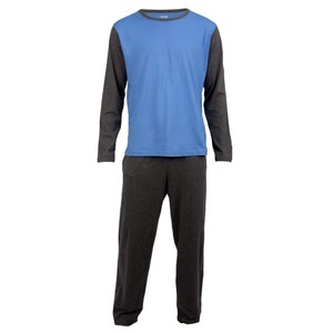 Mens Cotton Pyjama Set: Long Sleeve Loungewear Nightsuit