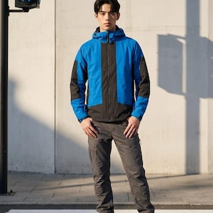Mens Goggle Rain Hooded Jacket Technical Waterproof Coat By Location