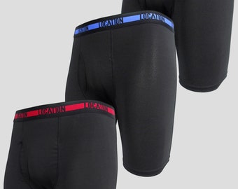 Mens Location Boxers 3 Pack Sports Longer Leg Boxer Shorts 'Contender 1' Mens Sports Underwear