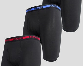 Mens Location Boxers 3 Pack Sports Longer Leg Boxer Shorts 'Contender 1'