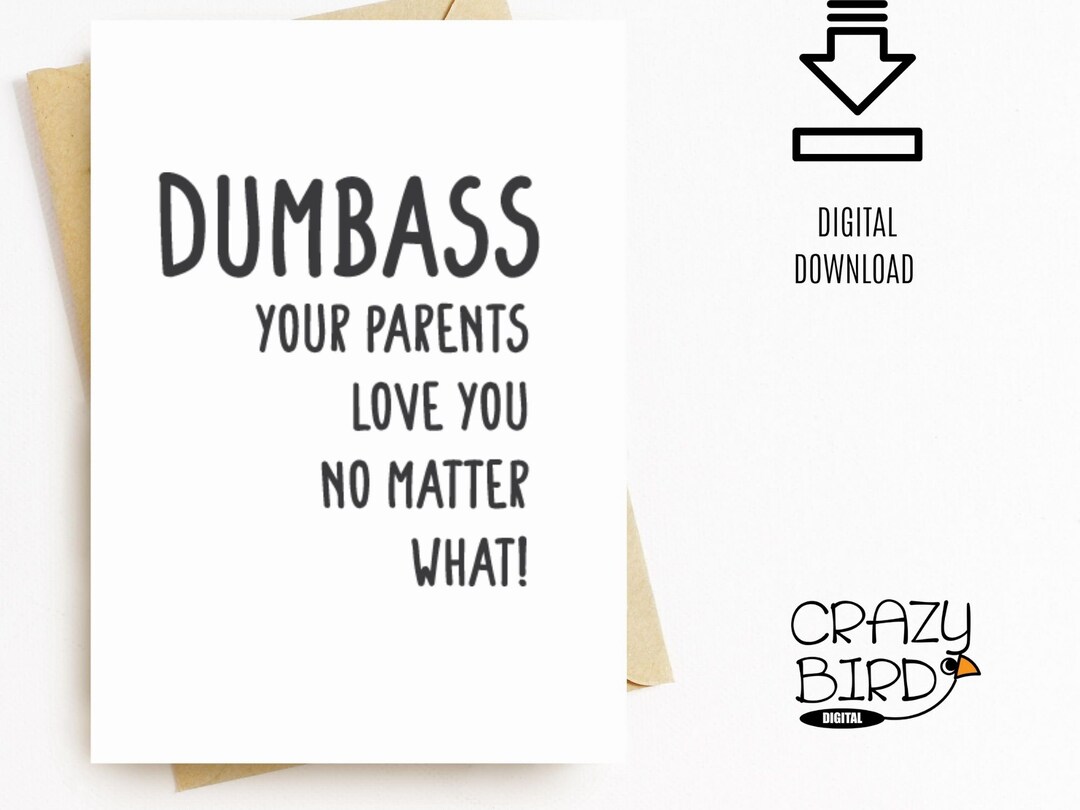 Funny Birthday Card for Son From Parents-printable Son Birthday Card ...