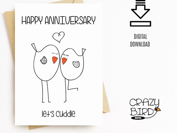 Printable anniversary card for husband-Cute anniversary card | Etsy