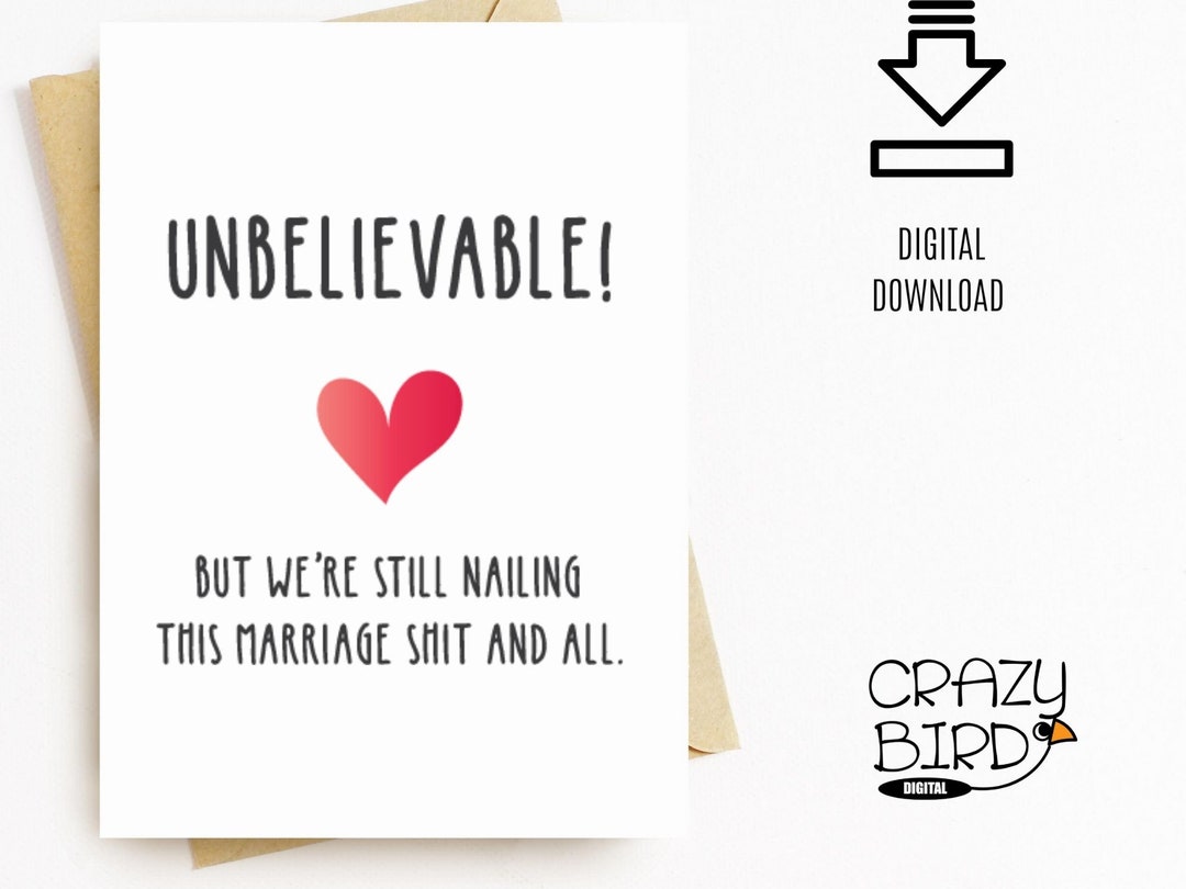 Funny Anniversary Card for Husband or Wife-cheeky Anniversary Card ...