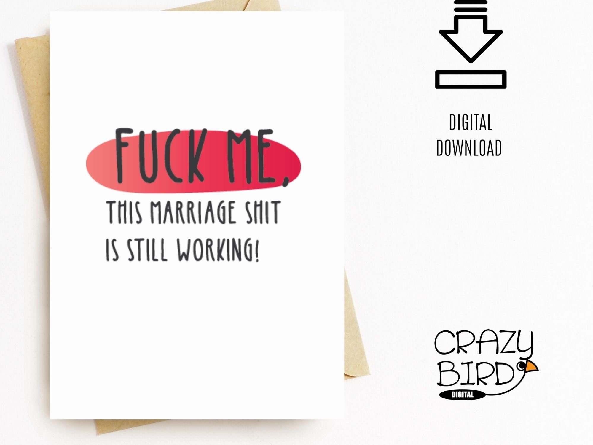 Funny Anniversary Card Printable-Rude Anniversary Card for | Etsy