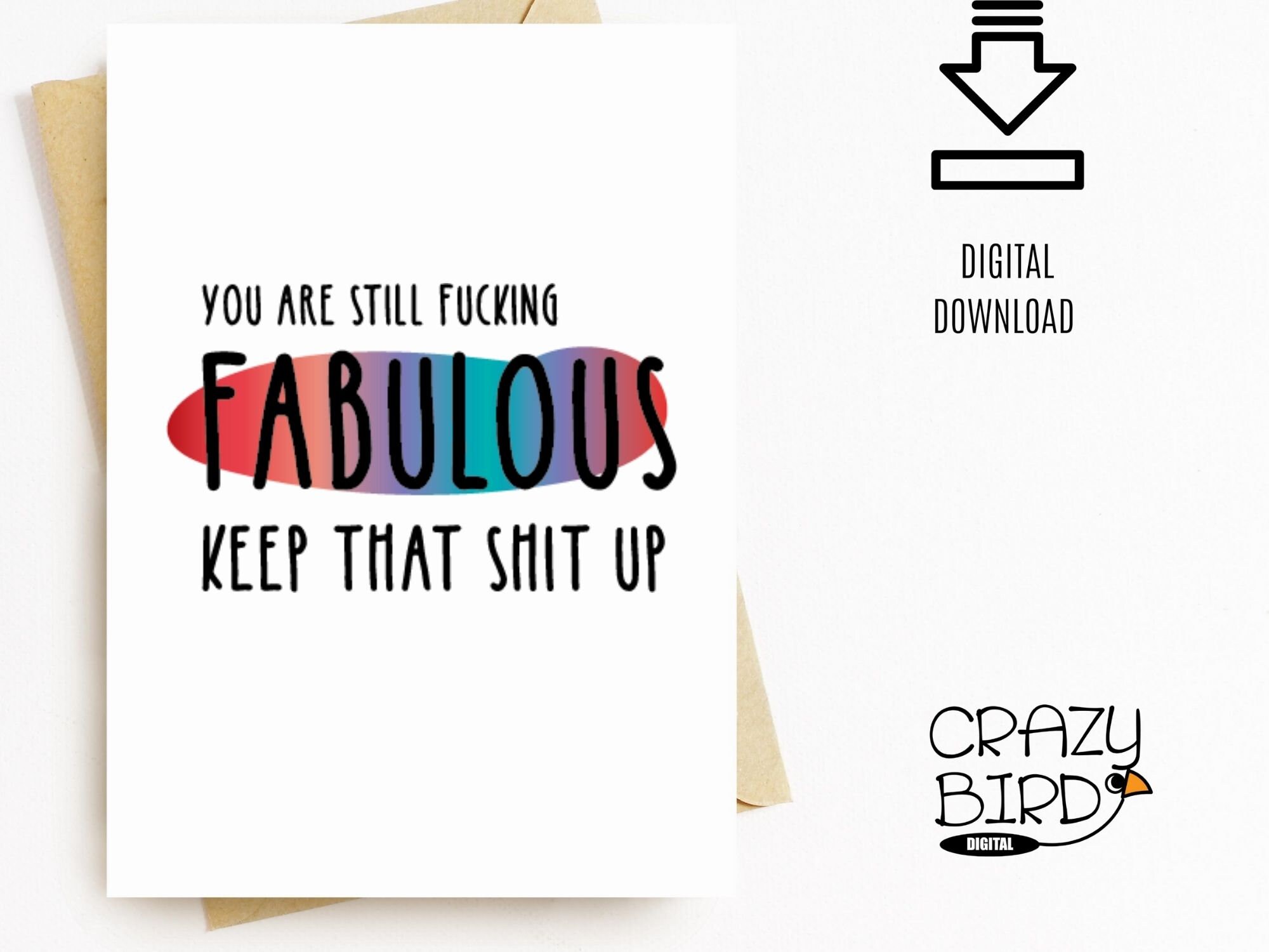 Funny Birthday Card for Her Printable-cheeky Birthday Card for Friend ...